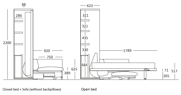 Opklapbed Tonale BedHabits Afm11